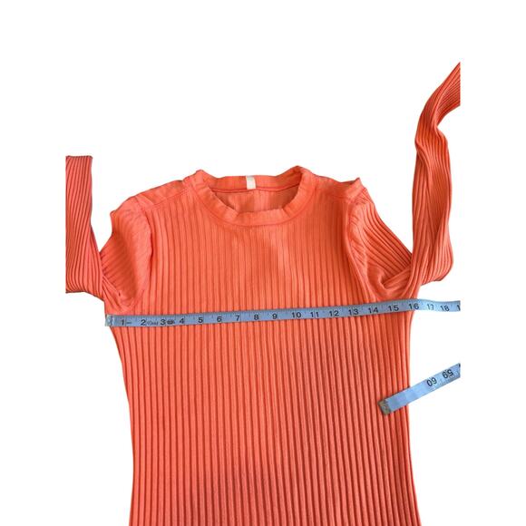 Free‎ People Movement Pink Active Gym Ribbed Long Sleeve Cuffins Shirt Medium - Picture 12 of 14